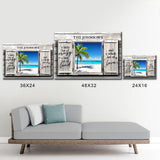 Ocean Breeze Color Wood Shutters Premium Canvas Saying 2