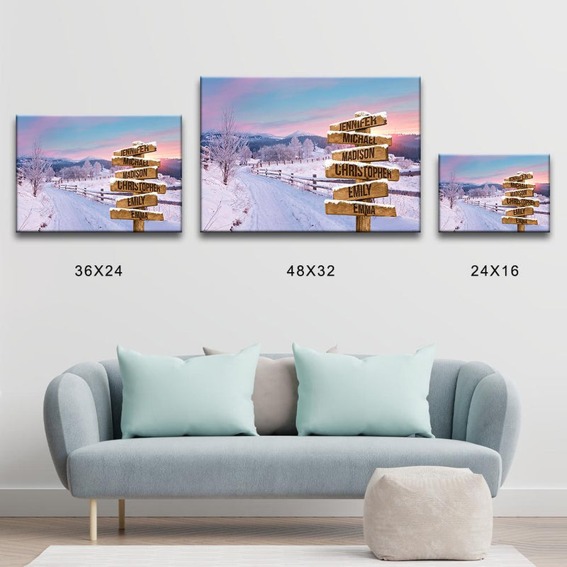 Winter Farm Multi-Names Premium Canvas