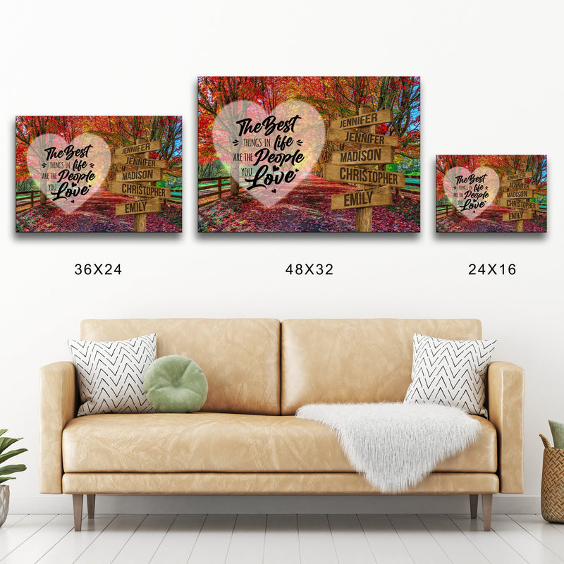 Autumn Red Road Saying 3 Multi-Names Premium Canvas