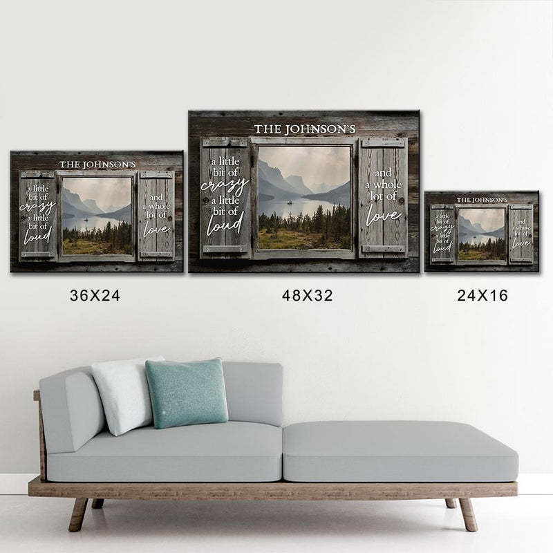 Mountain Range Color Wood Shutters Premium Canvas Saying 2