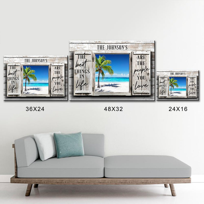 Ocean Breeze Color Wood Shutters Premium Canvas Saying 3