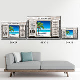 Ocean Breeze Color Wood Shutters Multi-Names Premium Canvas