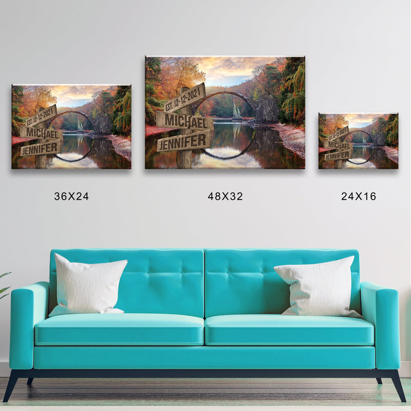 Autumn Lake Names Premium Canvas