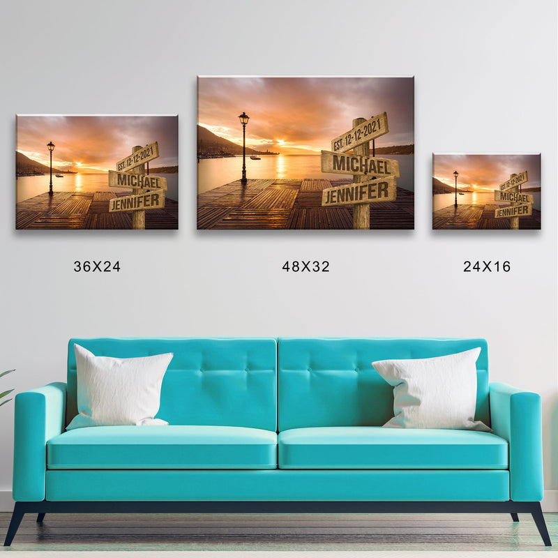 Sunrise Bay Names Premium Canvas