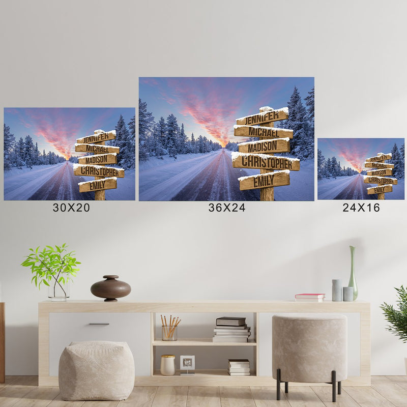 Winter Dawn Road Multi-Names Poster