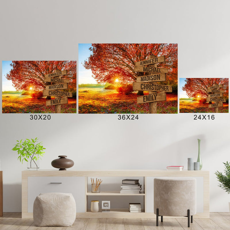 Autumn Big Oak Multi-Names Poster