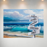 Beach Oil Painting Color Multi-Names Poster