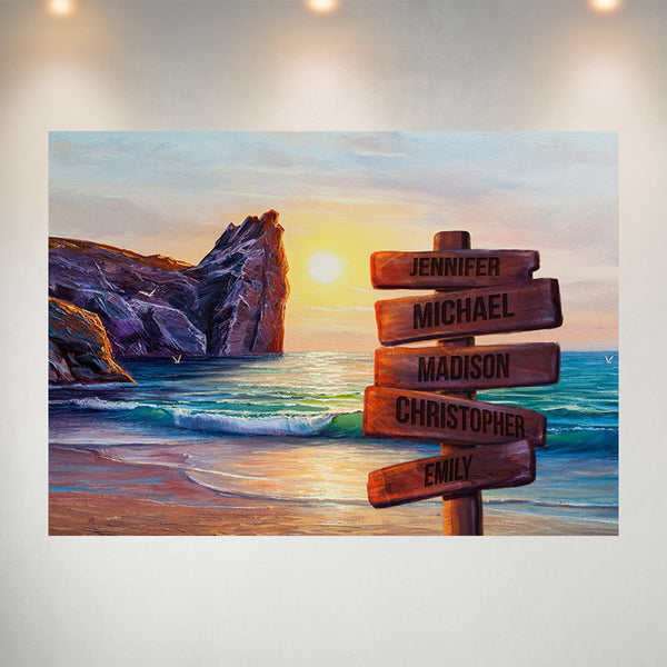Beach Oil Painting Color 2 Multi-Names Poster