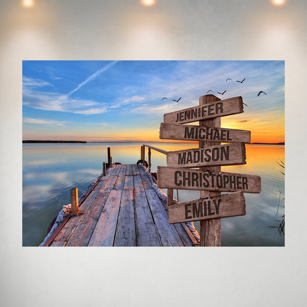 Lake Dock Color 2 Multi-Names Poster