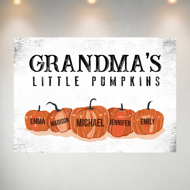 Grandma's Little Pumpkins Multi-Names Poster