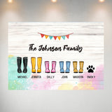 Family Boots Multi-Name Poster