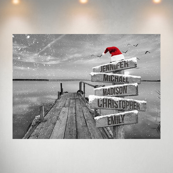 Lake Dock 2 Christmas Multi-Names Poster