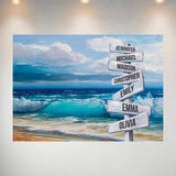 Beach Oil Painting Color Multi-Names Poster