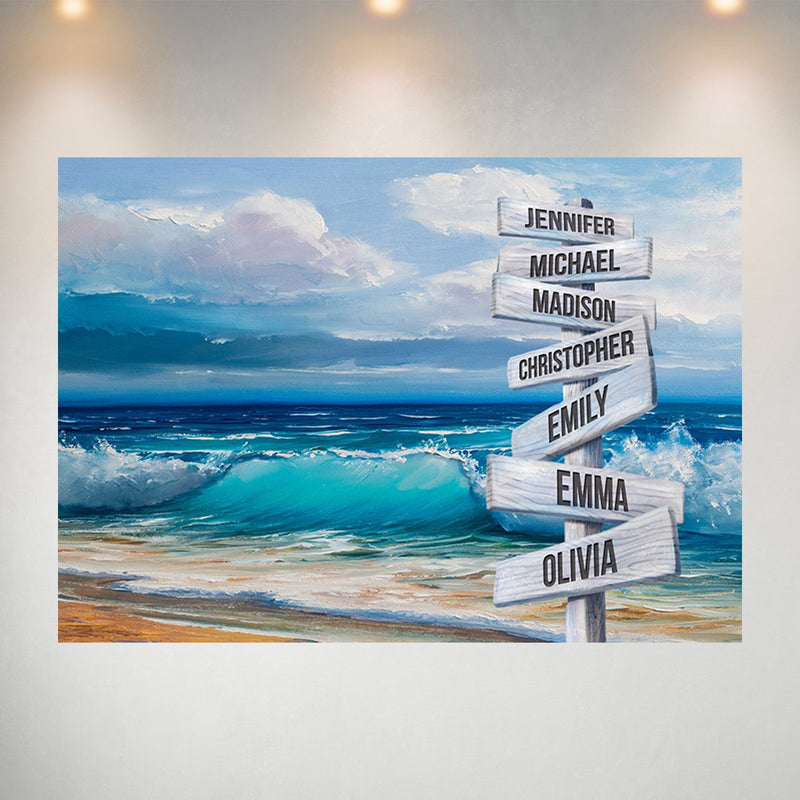 Beach Oil Painting Color Multi-Names Poster