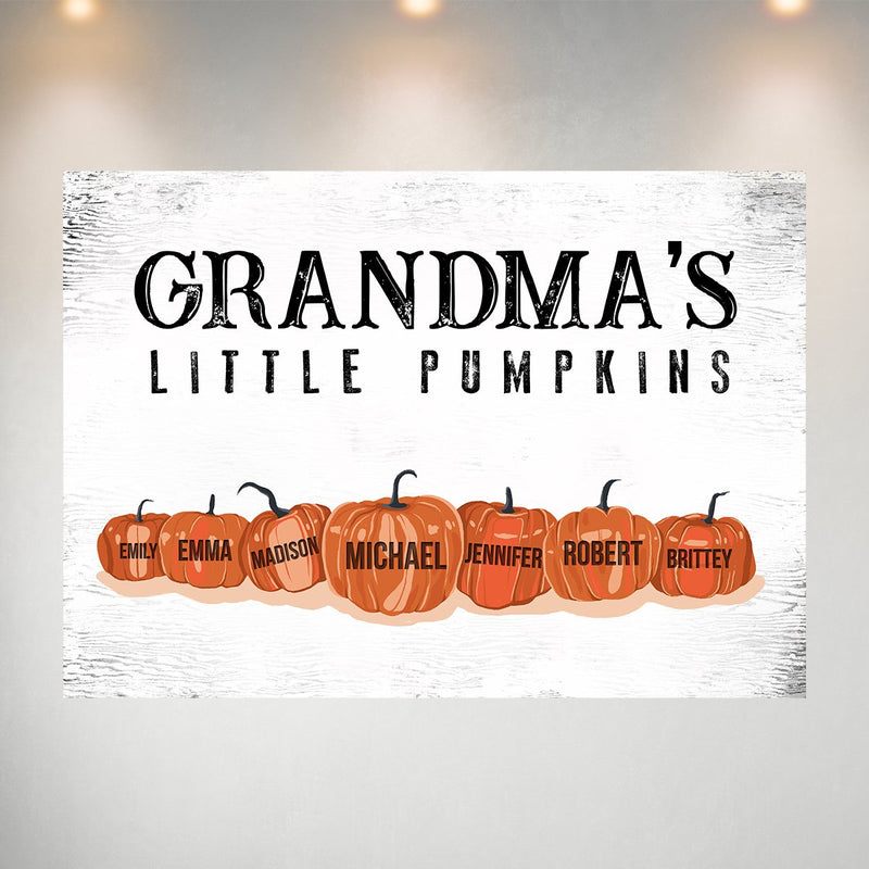 Grandma's Little Pumpkins Multi-Names Poster