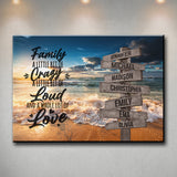 Ocean Sunset Color with Saying 2 Multi-Names Premium Canvas