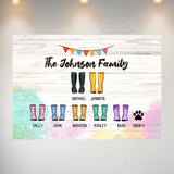 Family Boots Multi-Name Poster