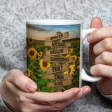 Sunflower Field Color Multi-Names Mug