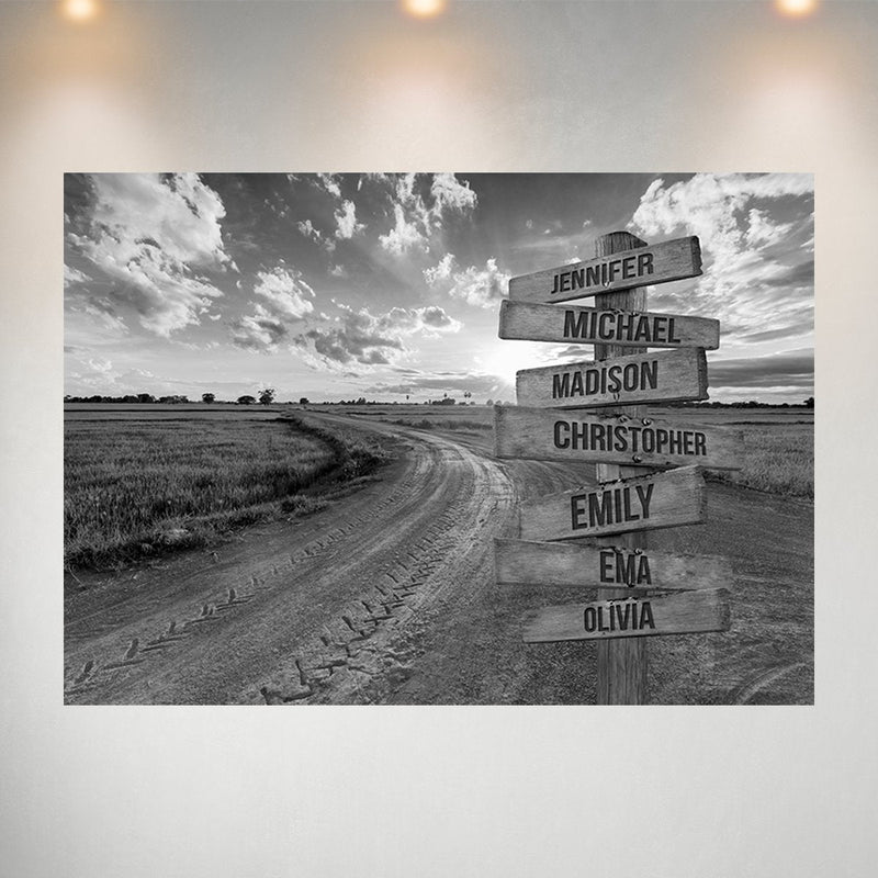 Dirt Road Multi-Names Poster