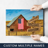 American Barn Color Multi-Names Poster