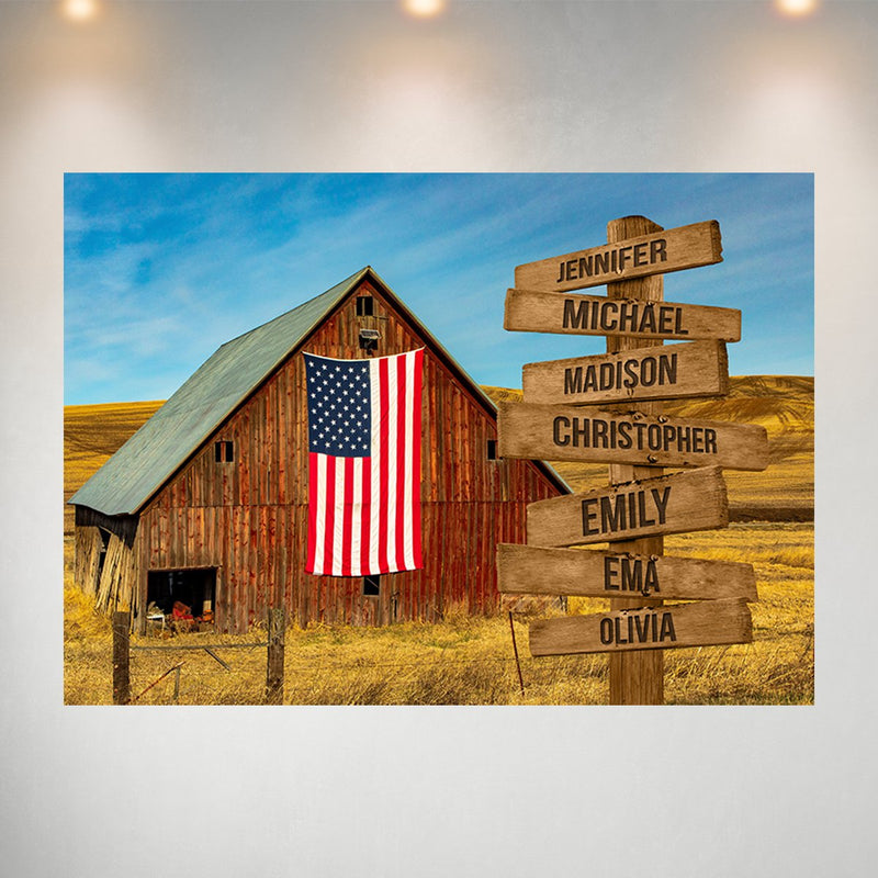 American Barn Color Multi-Names Poster
