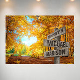 Autumn Heart Color Multi-Names Poster