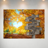 Autumn Heart Color Multi-Names Poster