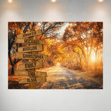 Autumn Road Color 2 Multi-Names Poster