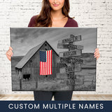 American Barn Multi-Names Premium Canvas