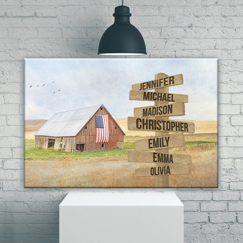 American Barn Art Multi-Names Premium Canvas