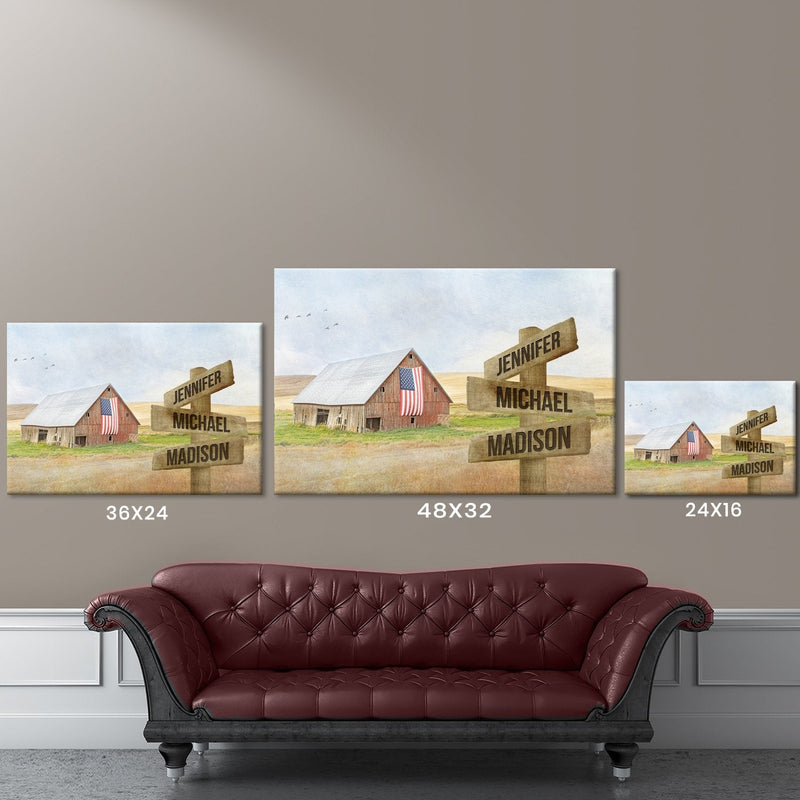 American Barn Art Multi-Names Premium Canvas