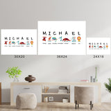 Animal Kids Art Name Poster