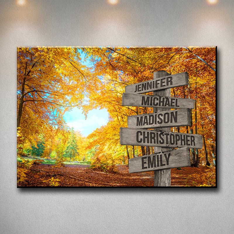 Autumn Heart Color Multi-Names Premium Canvas