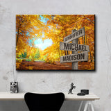 Autumn Heart Color Multi-Names Premium Canvas