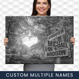 Autumn Heart Multi-Names Premium Canvas