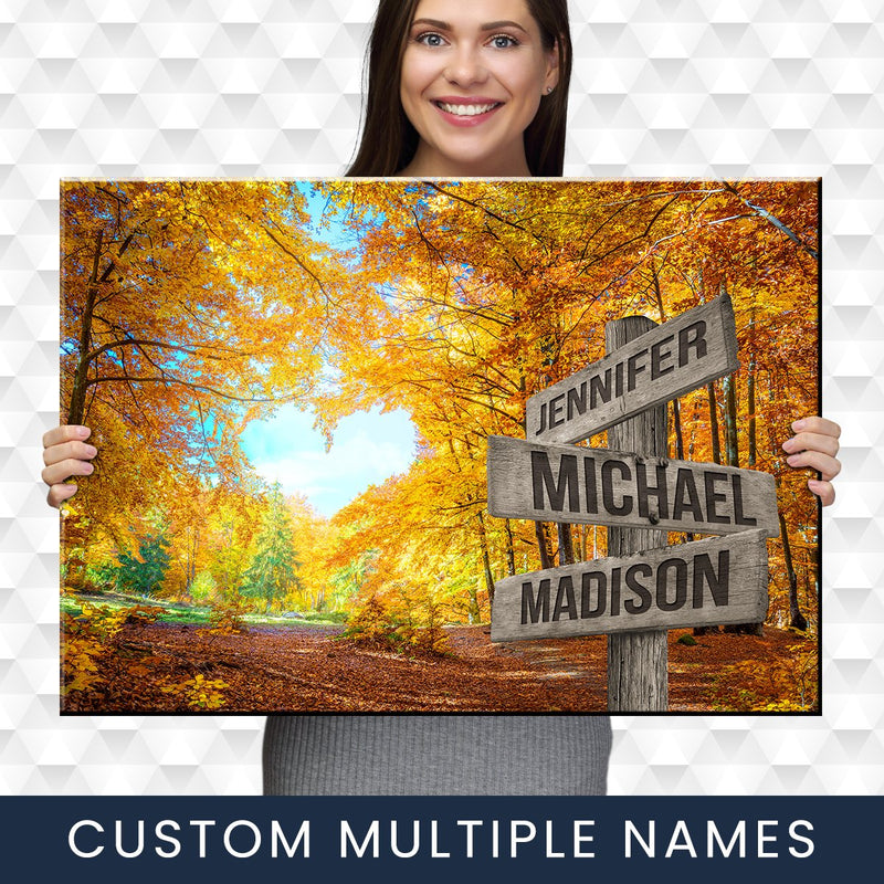 Autumn Heart Color Multi-Names Premium Canvas