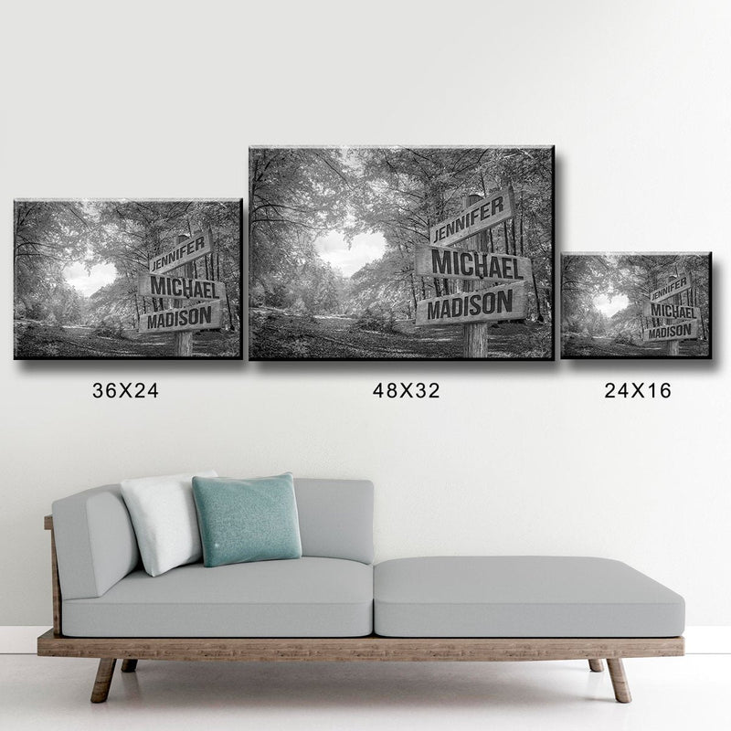 Autumn Heart Multi-Names Premium Canvas