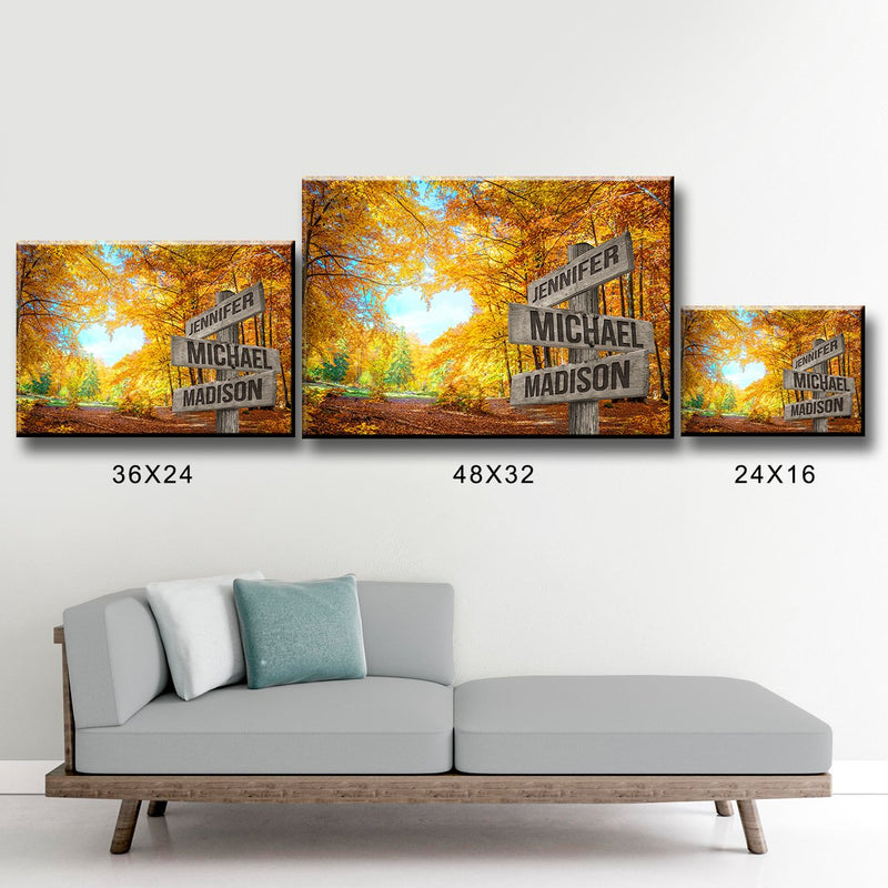 Autumn Heart Color Multi-Names Premium Canvas