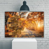 Autumn Road Color Multi-Names Premium Canvas 2