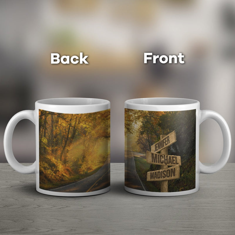 Autumn Road Color Multi-Names Mug