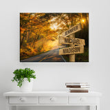 Autumn Road Color Multi-Names Premium Canvas