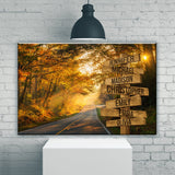 Autumn Road Color Multi-Names Premium Canvas