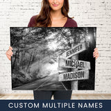 Autumn Road Multi-Names Premium Canvas