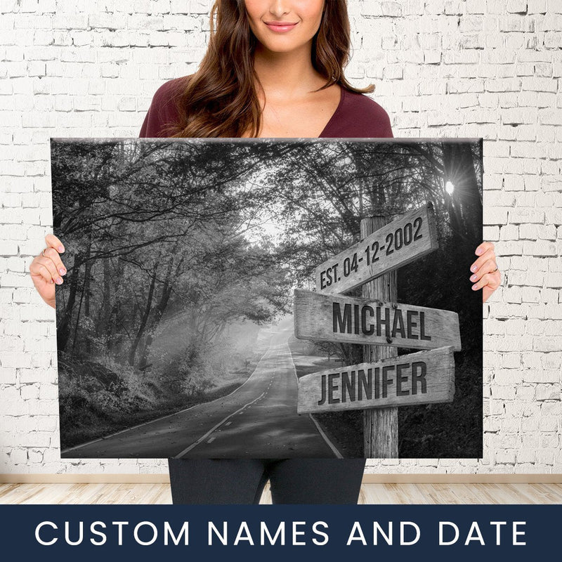 Autumn Road Names Premium Canvas