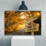 Autumn Road Color Names Premium Canvas