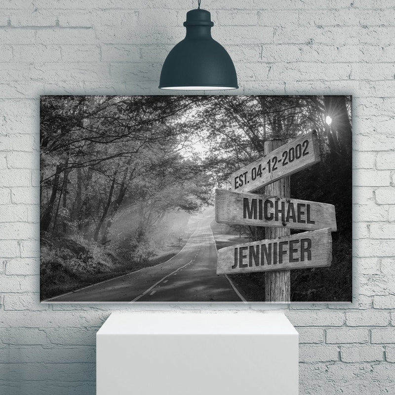 Autumn Road Names Premium Canvas