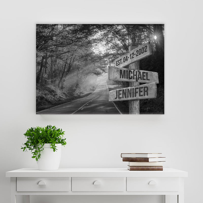 Autumn Road Names Premium Canvas