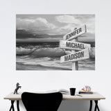 Beach Oil Painting Multi-Names Poster