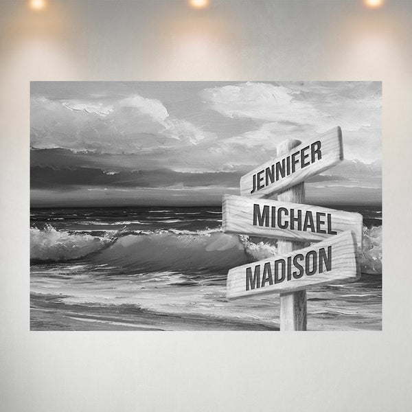 Beach Oil Painting Multi-Names Poster