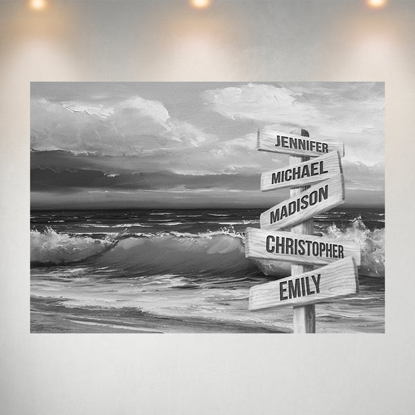 Beach Oil Painting Multi-Names Poster